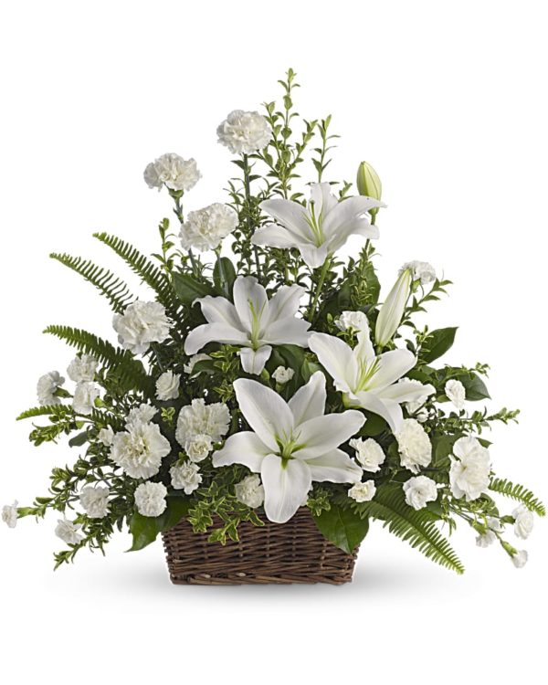 Peacefulwhiteliliesbasket